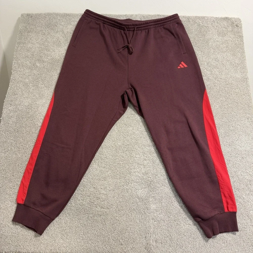 Adidas Multi Sport Pants Mens 3XLT Aurora Ruby Burgundy Track Joggers JD8062 NWT